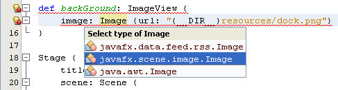 Descripción: Select the type of Image when fixing imports.